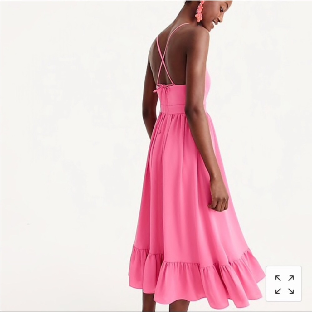 J. Crew Spaghetti-Strap Midi Dress in Pink and Blue - Picture 4 of 9
